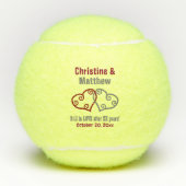 Gevoegde Jubileum voor Hearts Wedding Tennisballen (Voorkant)