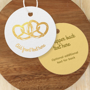 Gevoegde Pretzels - Bind de Knoop Gekoppelde Brood Bedankjes Labels