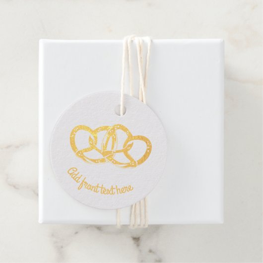 Gevoegde Pretzels - Bind de Knoop Gekoppelde Brood Bedankjes Labels (Met doos)