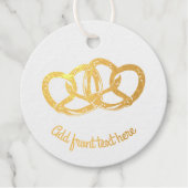 Gevoegde Pretzels - Bind de Knoop Gekoppelde Brood Bedankjes Labels (Voorkant)