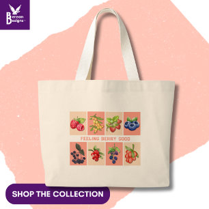  GEVOEL BERRY GOED Aardbeien Grote Tote Bag