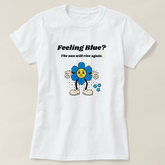 Gevoel Blauwe bloem inspirerend T-shirt (Design voorkant)