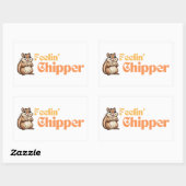 Gevoel Chipper Schattige Grappige Chipmunk Rechthoekige Sticker (Vel)