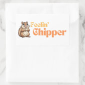 Gevoel Chipper Schattige Grappige Chipmunk Rechthoekige Sticker (Tas)