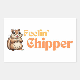 Gevoel Chipper Schattige Grappige Chipmunk Rechthoekige Sticker