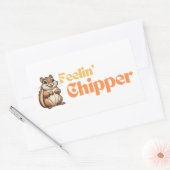 Gevoel Chipper Schattige Grappige Chipmunk Rechthoekige Sticker (Envelop)