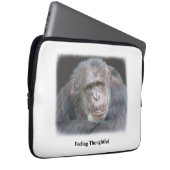 Gevoel Doordachte Chimpansee Laptop Hoesje Laptop Sleeve (Voorkant Rechts)
