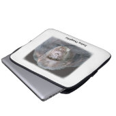 Gevoel Doordachte Chimpansee Laptop Hoesje Laptop Sleeve (Voorkant onderkant)