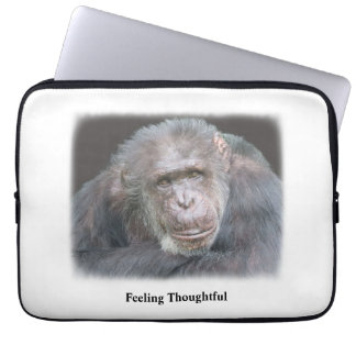 Gevoel Doordachte Chimpansee Laptop Hoesje Laptop Sleeve