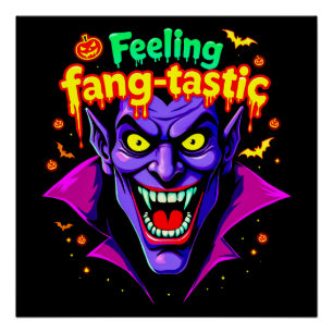 Gevoel Fang Tastic Halloween Vampire Design Perfect Poster