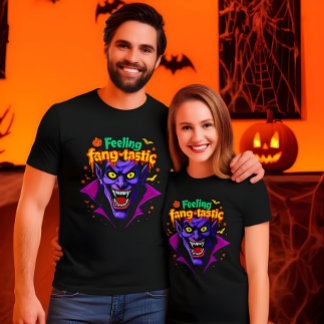 Gevoel Fang Tastic Halloween Vampire Design T-shirt