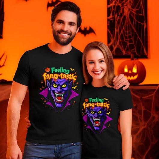 Gevoel Fang Tastic Halloween Vampire Design T-shirt