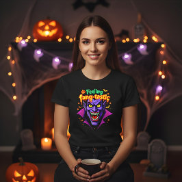 Gevoel Fang Tastic Halloween Vampire Design T-shirt