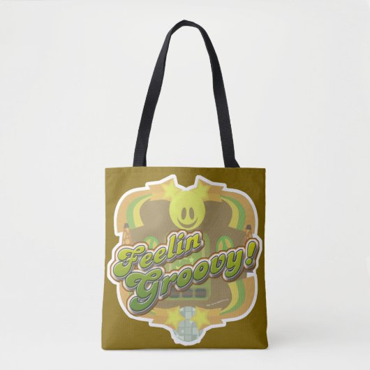 Gevoel Groovy Seventies Style Disco Art Fun Tote Bag (Voorkant)