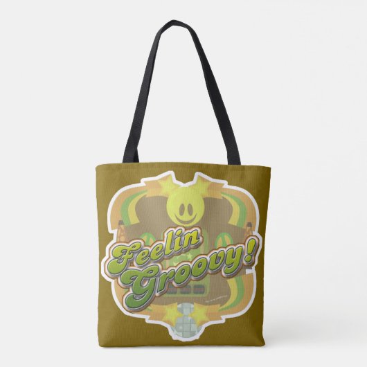 Gevoel Groovy Seventies Style Disco Art Fun Tote Bag (Achterkant)