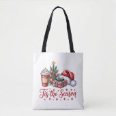 Gevoel Jolly Christmas Tree Hot Cocoa Holiday Tote Bag (Voorkant)