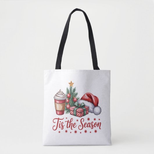 Gevoel Jolly Christmas Tree Hot Cocoa Holiday Tote Bag (Voorkant)