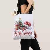 Gevoel Jolly Christmas Tree Hot Cocoa Holiday Tote Bag (Dichtbij)