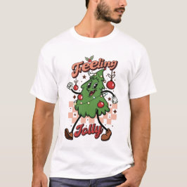 Gevoel Jolly Retro Christmas  Santa T-shirt