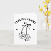 Gevoel Lucky Retro Dobbelsteen Valentijn Schattige Kaart (Gele Bloem)