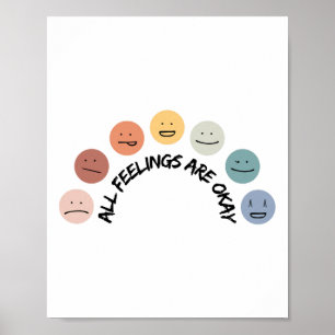 Gevoel Oke Emotionele Gezichten Geestelijke Gezond Poster