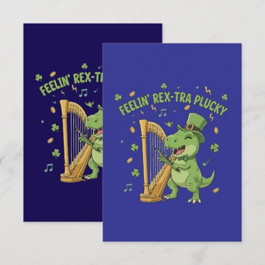 Gevoel Rex-tra Parmantig Grappige St. Patrick's Da Bedankkaart (Voorkant / Achterkant)