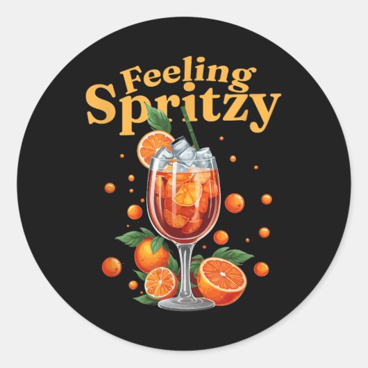 Gevoel Spritzy Tail Spritz Summer Drink Party Ronde Sticker (Voorkant)