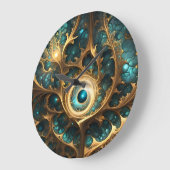 Gevoel van gezicht Blauwgroen en gouden fractal Ab Grote Klok (Hoek)
