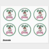 Gevoel van Vorst Retro Sneeuwman Ronde Sticker (Vel)