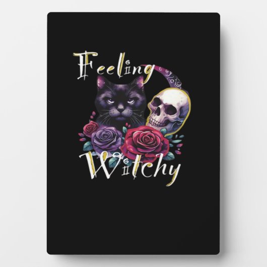 Gevoel Witchy Black Cat Classic T-shirt Fotoplaat (voorkant)