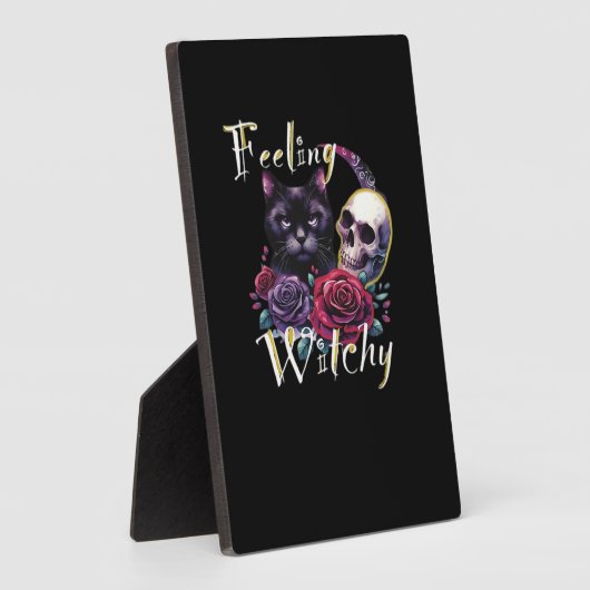 Gevoel Witchy Black Cat Classic T-shirt Fotoplaat (Zijkant)