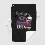 Gevoel Witchy Black Cat Classic T-shirt Golfhanddoek (Insitu)