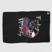 Gevoel Witchy Black Cat Classic T-shirt Golfhanddoek (Horizontaal)