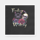Gevoel Witchy Black Cat Classic T-shirt Servet (Voorkant)