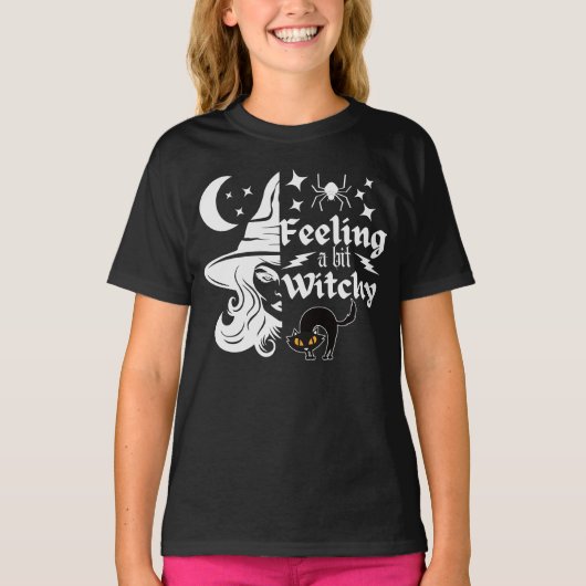 Gevoel Witchy grappige Halloween heks T-shirt (Voorkant)