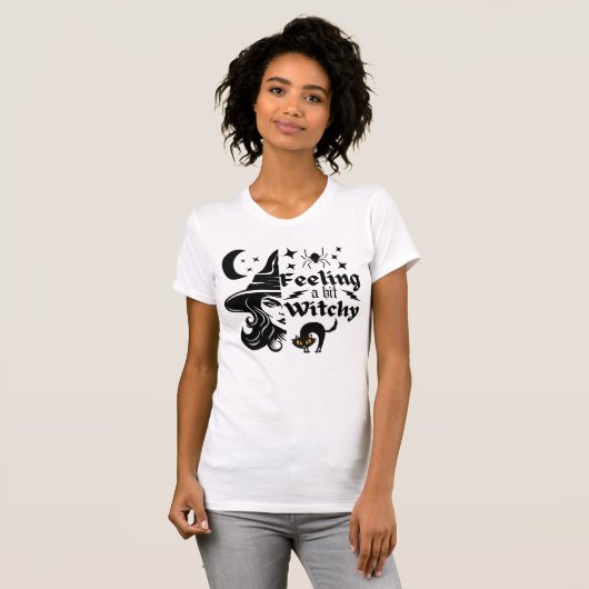 Gevoel Witchy grappige Halloween heks T-shirt (Voorkant volledig)