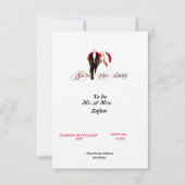 Gevoeld Wit Papier Hart & Koppel Bewaar De Datum K Save The Date (Voorkant)