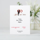 Gevoeld Wit Papier Hart & Koppel Bewaar De Datum K Save The Date (Staand voorkant)