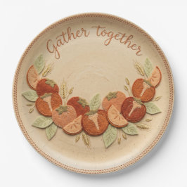 Gevoelde Appliqué Kom Samen Dankdag Papieren Bordje