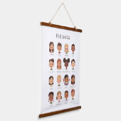 Gevoelenkaart, Klaslokaal Decor, Emotions Poster Hangend Wandkleed (Gebogen)