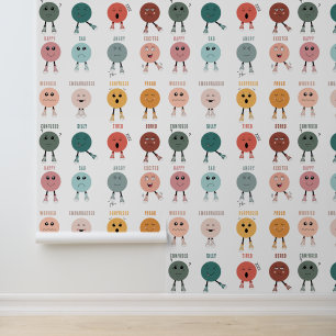 Gevoelens Emoties Gezichten Grafiek Klaslokaal Dec Behang