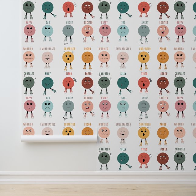 Gevoelens Emoties Gezichten Grafiek Klaslokaal Dec Behang (Applicatie)