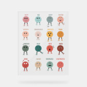 Gevoelens Emoties Gezichten Grafiek School Counsel Acryl Bord (Voorkant)