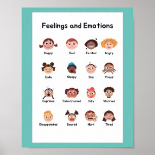 Gevoelens en emoties School Onderwijs Leren Poster