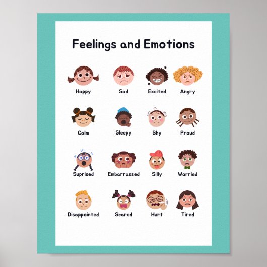 Gevoelens en emoties School Onderwijs Leren Poster (Voorkant)