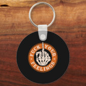 Gevoelens Halloween Skeleton Hand Middelvinger Sleutelhanger (Voorkant)