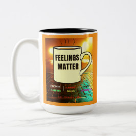 GEVOELENS ZAKEN BEKER! TWEEKLEURIGE KOFFIEMOK