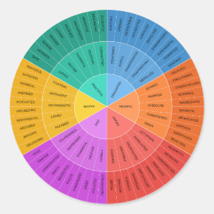 Gevoelenswiel, Kleurrijke Emoties Chart Ronde Sticker