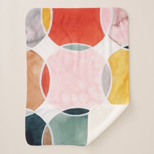 Gevoelig - cirkelpatroon sherpa deken (Voorkant)