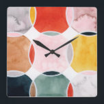 Gevoelig - cirkelpatroon vierkante klok<br><div class="desc">Sensical III van Grace Popp. Biedt cirkels met overlappende kleuren die een leuk en vrolijk ontwerp creëer.| 141949GG</div>